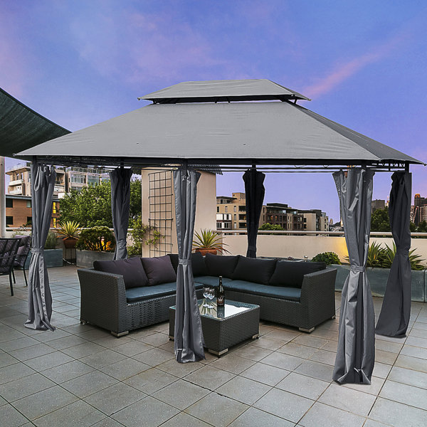 Outsunny 13 Ft. W x 10 FT. D Steel Patio Gazebo & Reviews Wayfair.ca
